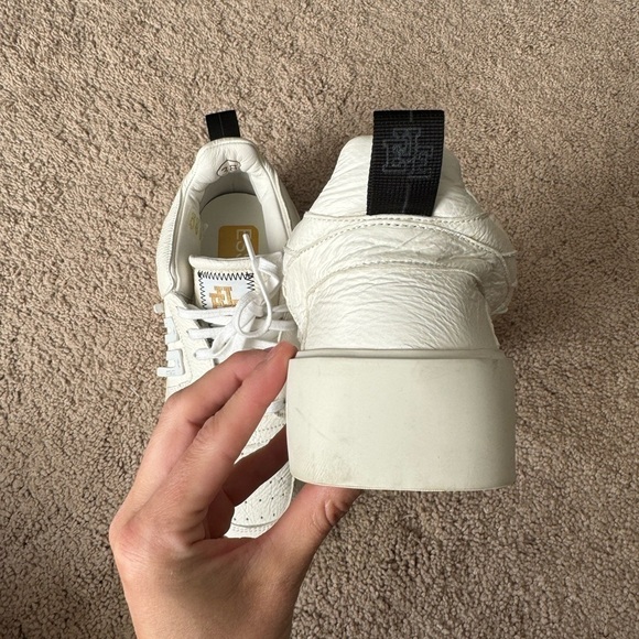 EsseUtEsse- White Mid Top La Guizza Designer Python Leather Sneakers - Picture 7 of 9